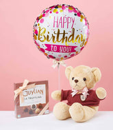Combo-set-4, chocolate with balloon and teddy